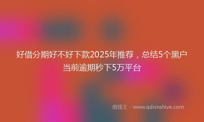 好借分期好不好下款2025年推荐，总结5个黑户当前逾期秒下5万平台