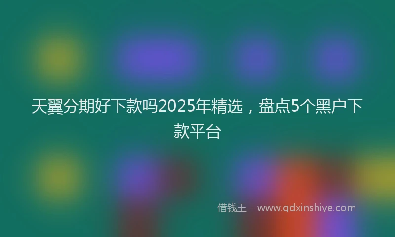 天翼分期好下款吗2025年精选，盘点5个黑户下款平台
