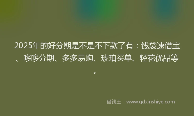 2025年的好分期是不是不下款了有：钱袋速借宝、哆哆分期、多多易购、琥珀买单、轻花优品等。