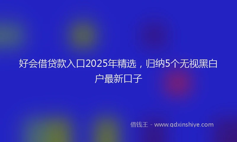 好会借贷款入口2025年精选，归纳5个无视黑白户最新口子