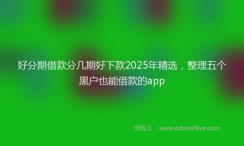 好分期借款分几期好下款2025年精选，整理五个黑户也能借款的app