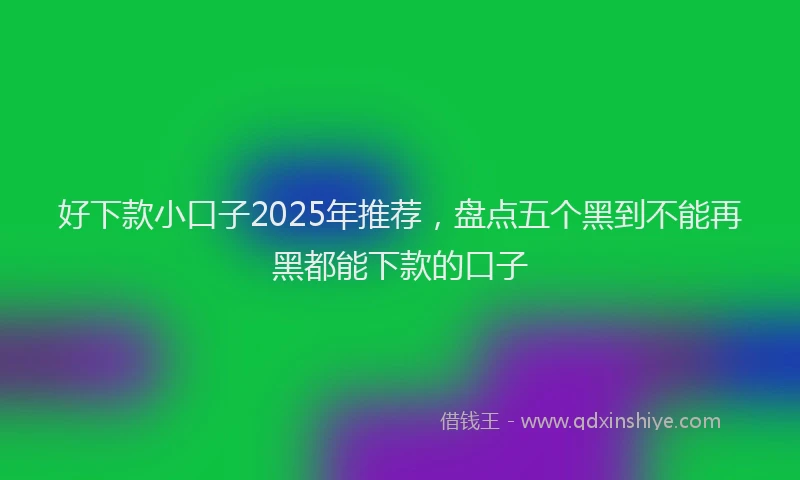 好下款小口子2025年推荐，盘点五个黑到不能再黑都能下款的口子