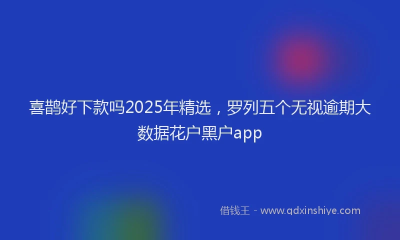 喜鹊好下款吗2025年精选，罗列五个无视逾期大数据花户黑户app