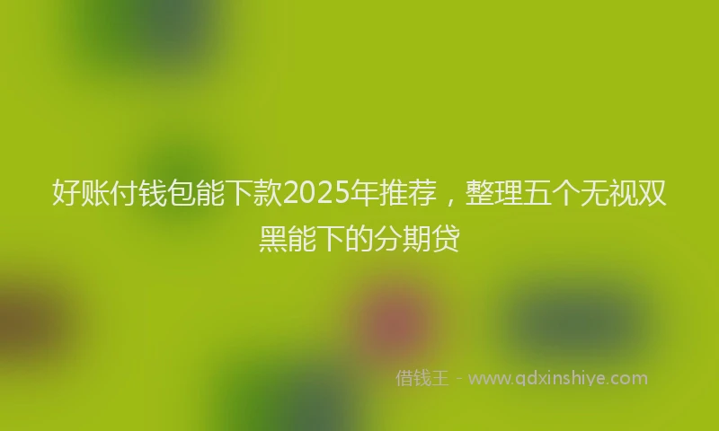 好账付钱包能下款2025年推荐，整理五个无视双黑能下的分期贷
