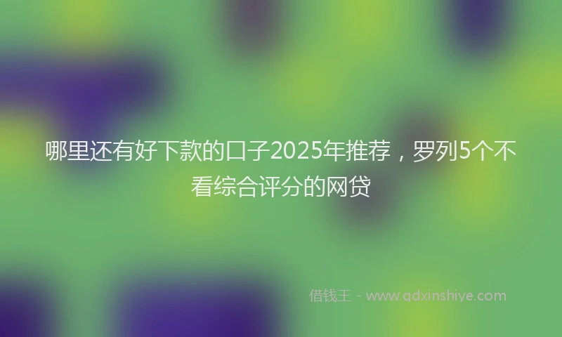 哪里还有好下款的口子2025年推荐，罗列5个不看综合评分的网贷