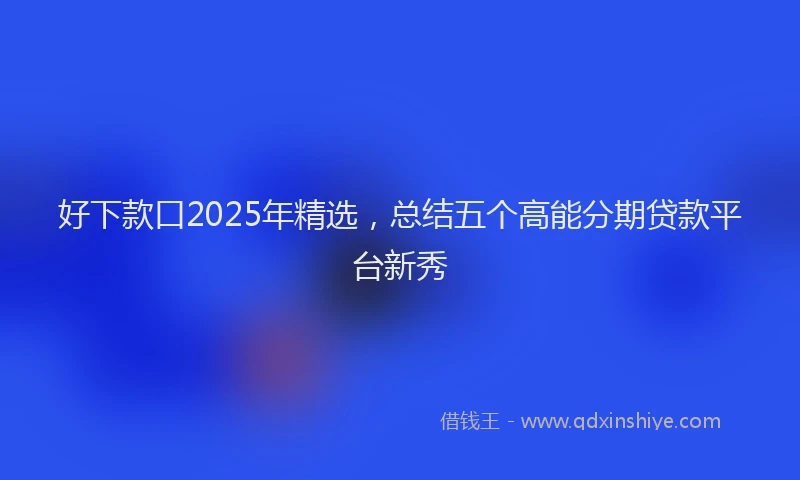 好下款口2025年精选，总结五个高能分期贷款平台新秀
