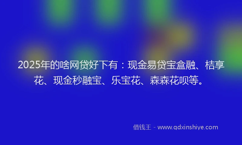 2025年的啥网贷好下有：现金易贷宝盒融、桔享花、现金秒融宝、乐宝花、森森花呗等。
