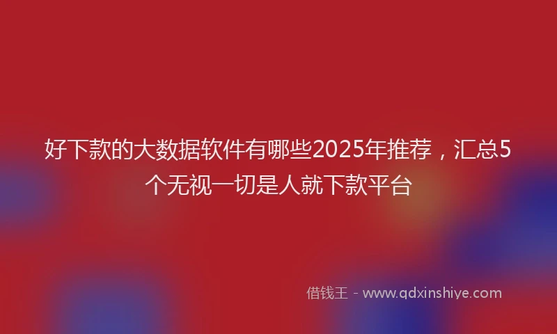 好下款的大数据软件有哪些2025年推荐，汇总5个无视一切是人就下款平台