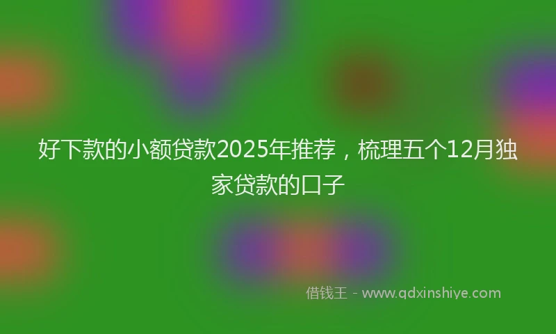 好下款的小额贷款2025年推荐，梳理五个12月独家贷款的口子