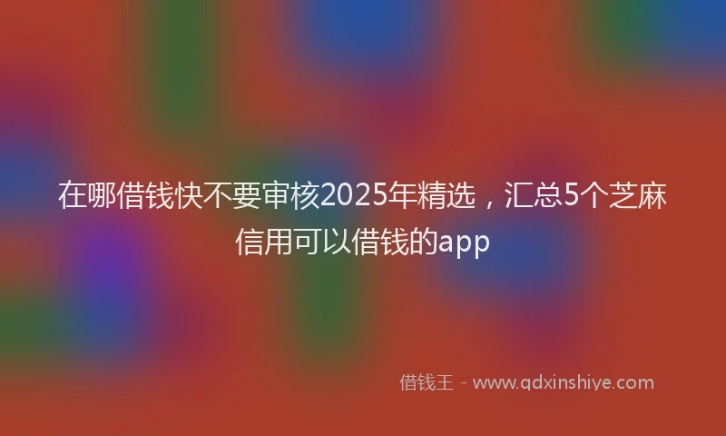 在哪借钱快不要审核2025年精选，汇总5个芝麻信用可以借钱的app