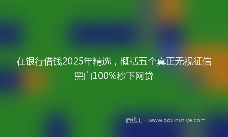在银行借钱2025年精选，概括五个真正无视征信黑白100%秒下网贷