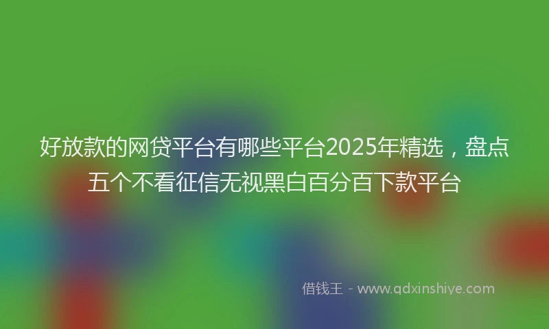 好放款的网贷平台有哪些平台2025年精选，盘点五个不看征信无视黑白百分百下款平台