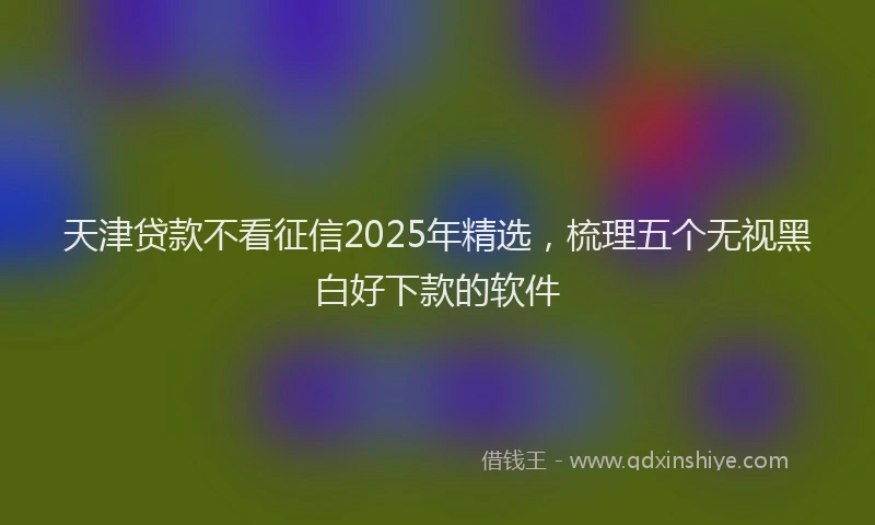 天津贷款不看征信2025年精选，梳理五个无视黑白好下款的软件