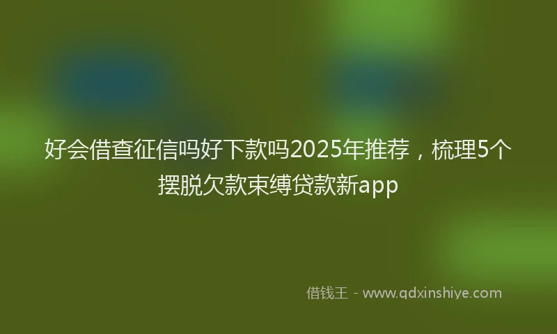 好会借查征信吗好下款吗2025年推荐，梳理5个摆脱欠款束缚贷款新app