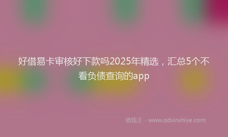 好借易卡审核好下款吗2025年精选，汇总5个不看负债查询的app