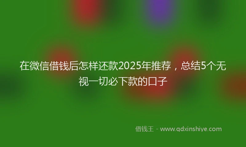 在微信借钱后怎样还款2025年推荐，总结5个无视一切必下款的口子