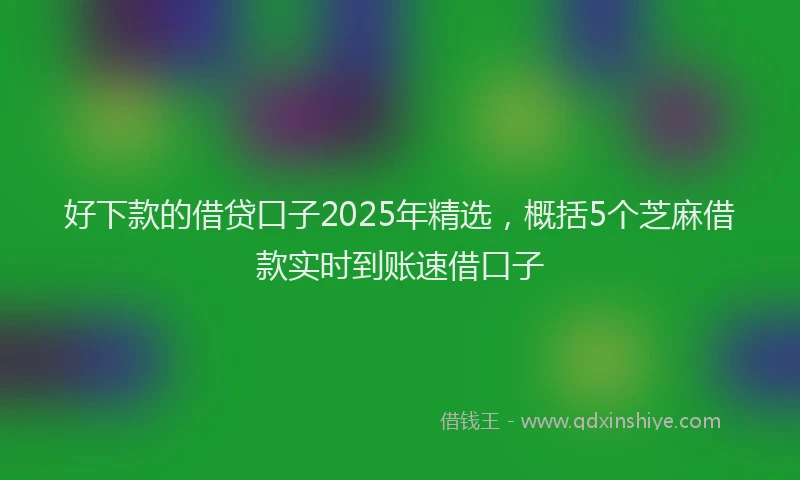 好下款的借贷口子2025年精选，概括5个芝麻借款实时到账速借口子
