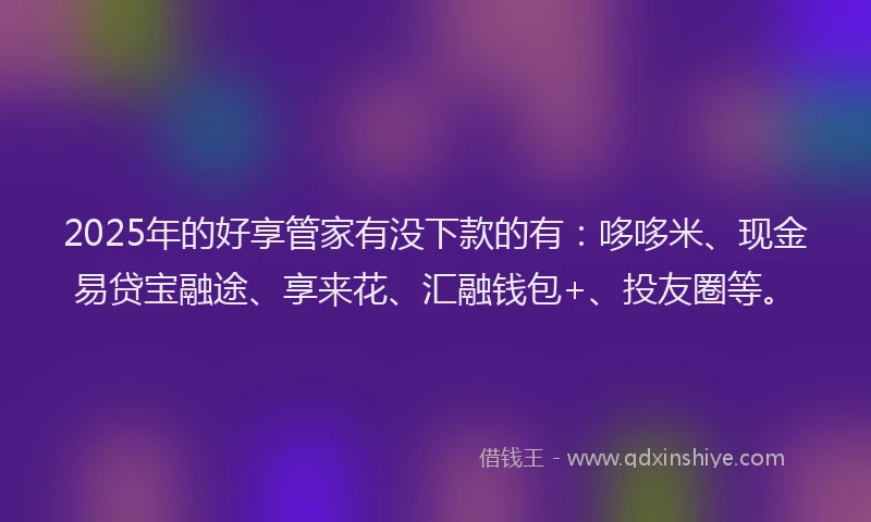 2025年的好享管家有没下款的有：哆哆米、现金易贷宝融途、享来花、汇融钱包+、投友圈等。