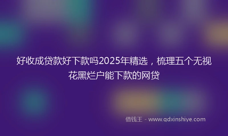 好收成贷款好下款吗2025年精选，梳理五个无视花黑烂户能下款的网贷