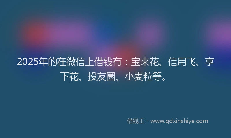 2025年的在微信上借钱有：宝来花、信用飞、享下花、投友圈、小麦粒等。