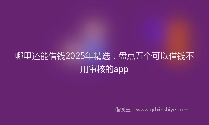 哪里还能借钱2025年精选，盘点五个可以借钱不用审核的app