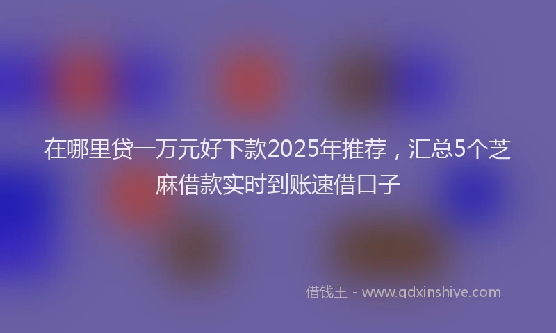 在哪里贷一万元好下款2025年推荐，汇总5个芝麻借款实时到账速借口子
