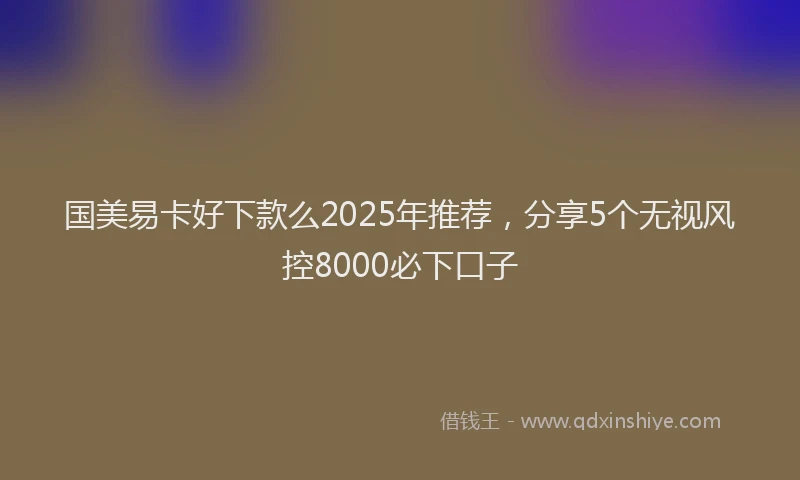 国美易卡好下款么2025年推荐，分享5个无视风控8000必下口子