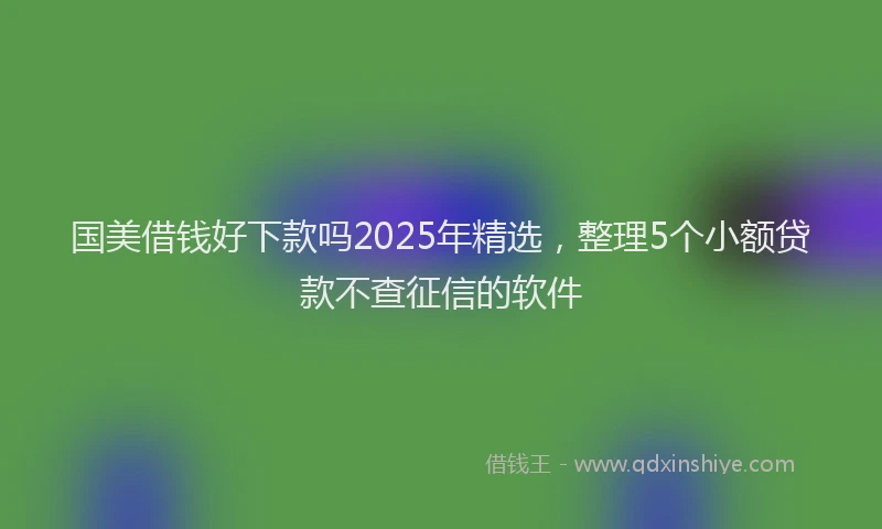 国美借钱好下款吗2025年精选，整理5个小额贷款不查征信的软件