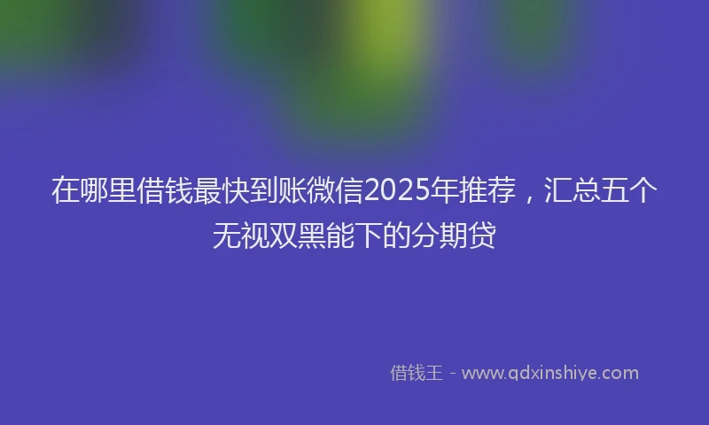 在哪里借钱最快到账微信2025年推荐，汇总五个无视双黑能下的分期贷