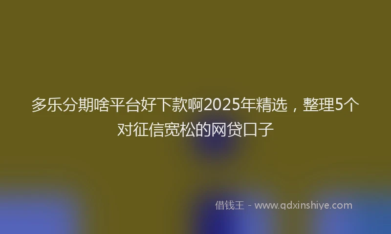 多乐分期啥平台好下款啊2025年精选，整理5个对征信宽松的网贷口子