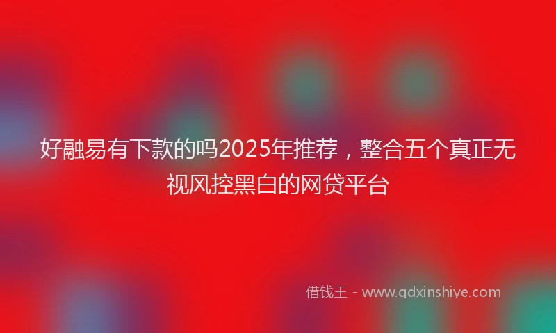 好融易有下款的吗2025年推荐，整合五个真正无视风控黑白的网贷平台