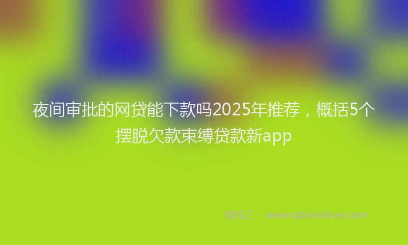 夜间审批的网贷能下款吗2025年推荐，概括5个摆脱欠款束缚贷款新app