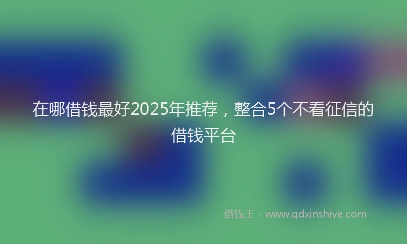 在哪借钱最好2025年推荐，整合5个不看征信的借钱平台
