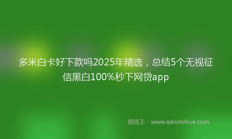 多米白卡好下款吗2025年精选，总结5个无视征信黑白100%秒下网贷app