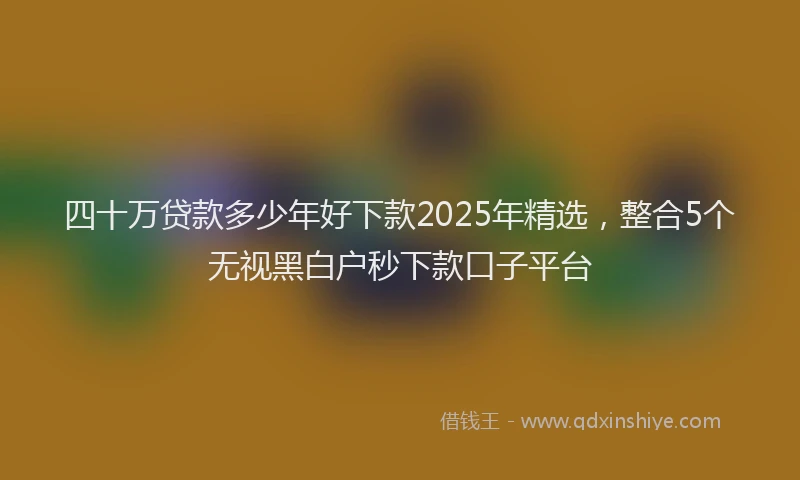 四十万贷款多少年好下款2025年精选，整合5个无视黑白户秒下款口子平台