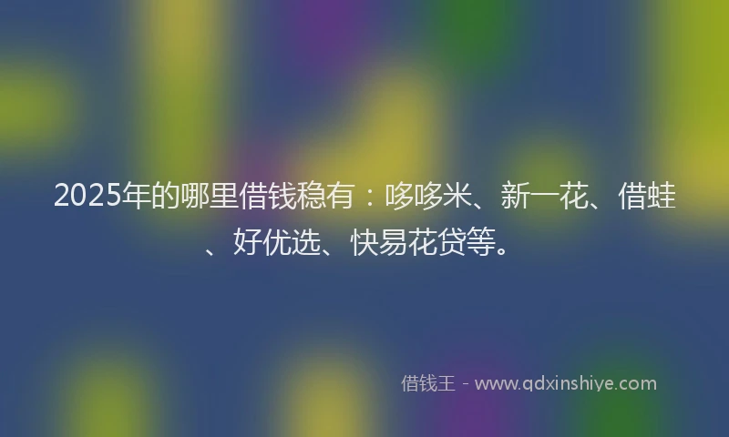 2025年的哪里借钱稳有：哆哆米、新一花、借蛙、好优选、快易花贷等。