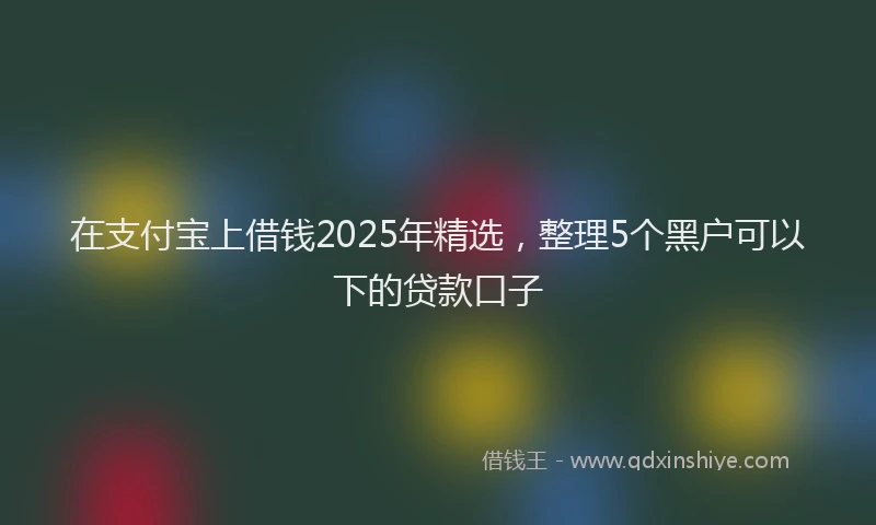 在支付宝上借钱2025年精选，整理5个黑户可以下的贷款口子