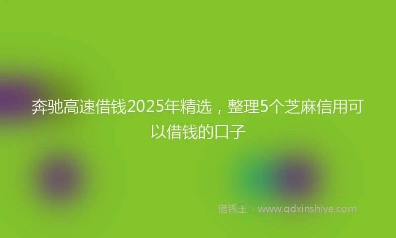 奔驰高速借钱2025年精选，整理5个芝麻信用可以借钱的口子