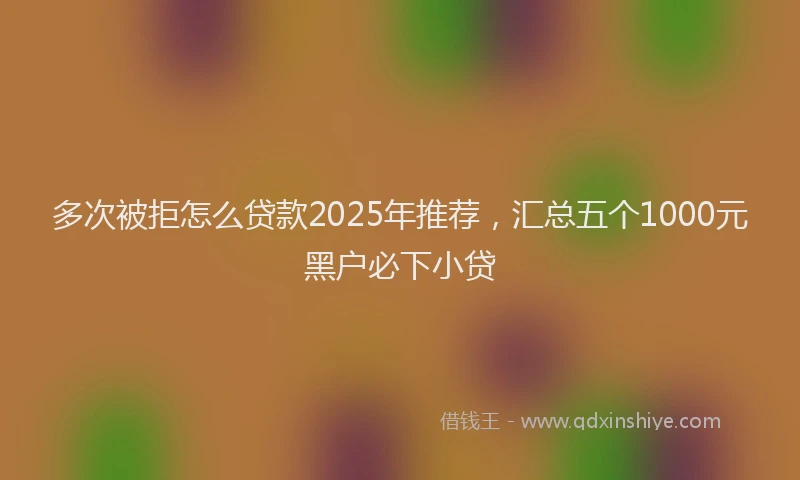 多次被拒怎么贷款2025年推荐，汇总五个1000元黑户必下小贷