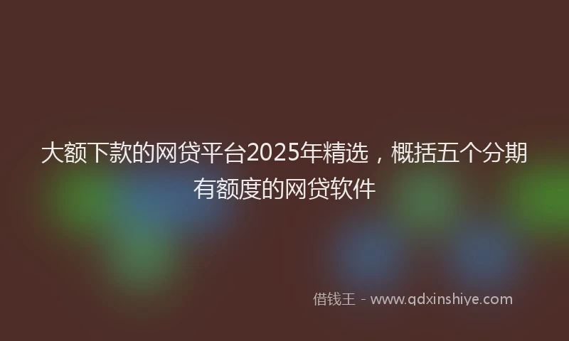 大额下款的网贷平台2025年精选，概括五个分期有额度的网贷软件