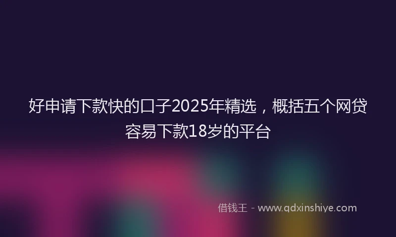 好申请下款快的口子2025年精选，概括五个网贷容易下款18岁的平台