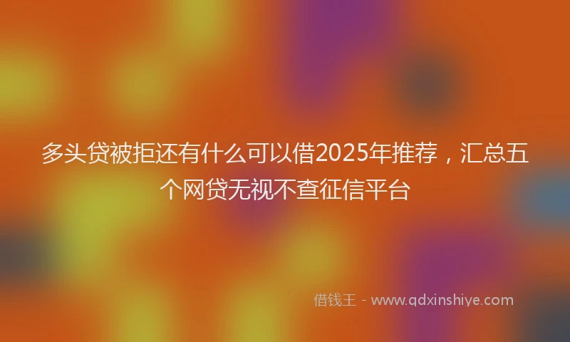 多头贷被拒还有什么可以借2025年推荐，汇总五个网贷无视不查征信平台