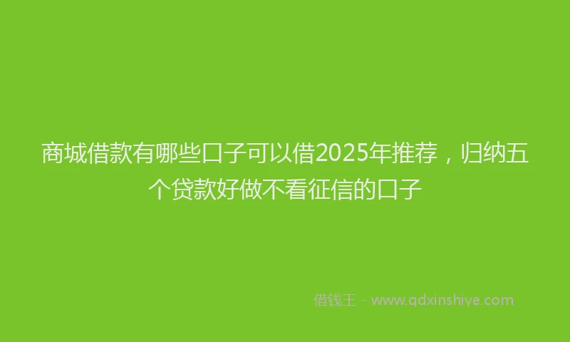 商城借款有哪些口子可以借2025年推荐，归纳五个贷款好做不看征信的口子
