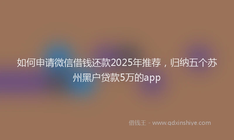 如何申请微信借钱还款2025年推荐，归纳五个苏州黑户贷款5万的app