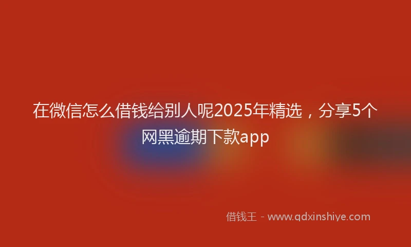 在微信怎么借钱给别人呢2025年精选，分享5个网黑逾期下款app