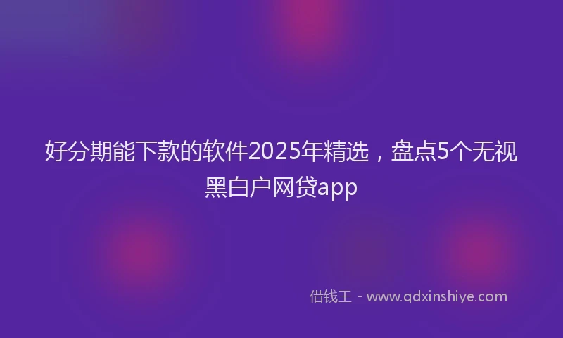 好分期能下款的软件2025年精选，盘点5个无视黑白户网贷app
