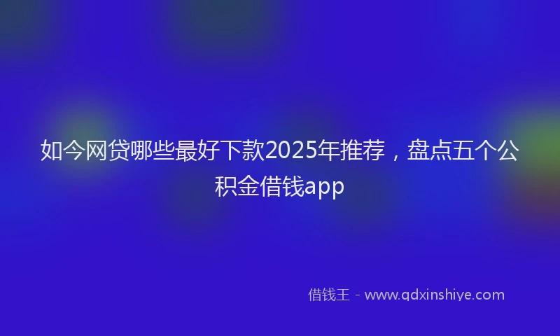 如今网贷哪些最好下款2025年推荐，盘点五个公积金借钱app