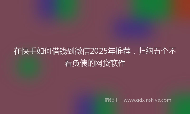 在快手如何借钱到微信2025年推荐，归纳五个不看负债的网贷软件