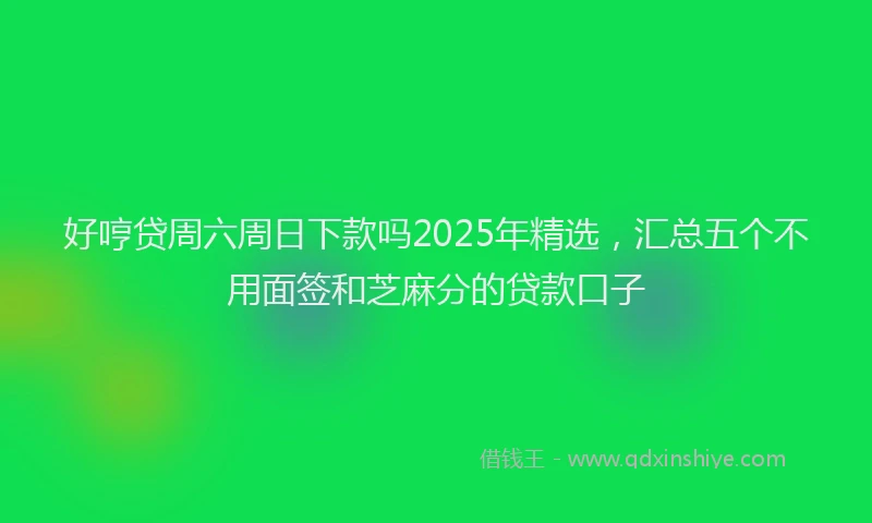 好哼贷周六周日下款吗2025年精选，汇总五个不用面签和芝麻分的贷款口子