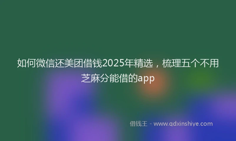 如何微信还美团借钱2025年精选，梳理五个不用芝麻分能借的app